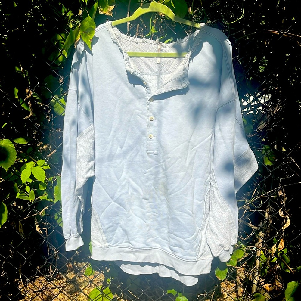We The Free Camden Henley sweatshirt Long Sleeve cotton blend size Large